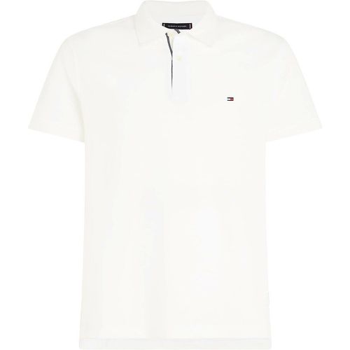 Cotton Polo Shirt with Logo Print Placket - Tommy Hilfiger - Modalova