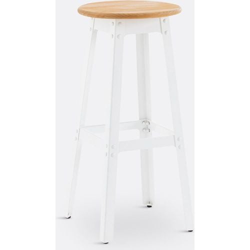 Hiba 75cm High Pine & Metal Industrial-Style Stool - LA REDOUTE INTERIEURS - Modalova