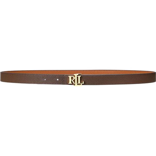 Leather Reversible Slim Belt with Logo - Lauren Ralph Lauren - Modalova