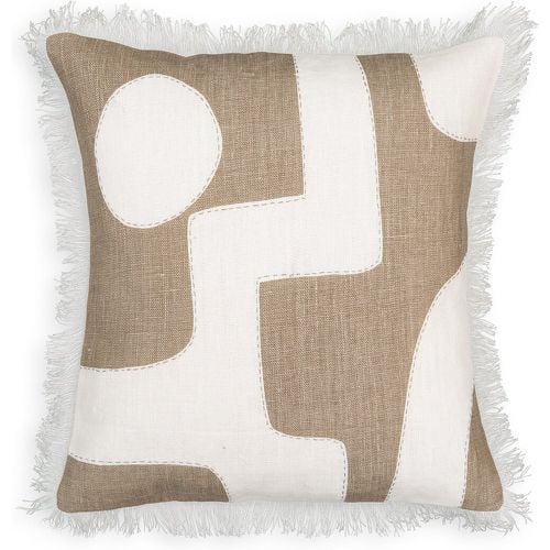 Kinabe 40 x 40cm Fringed 100% Linen Cushion Cover - LA REDOUTE INTERIEURS - Modalova