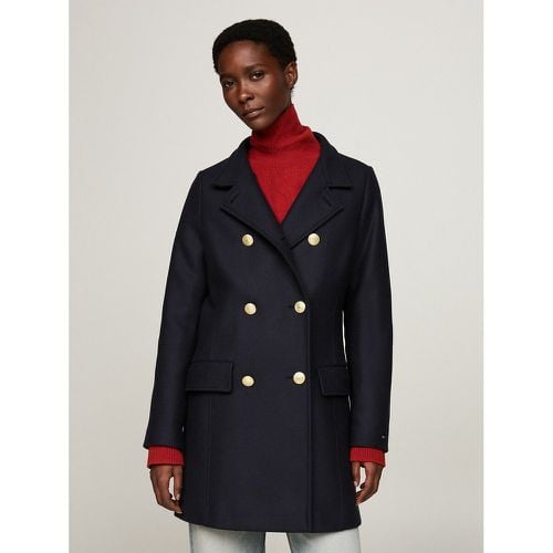 Wool Mix Pea Coat - Tommy Hilfiger - Modalova