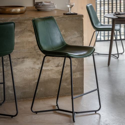 Hines Industrial Faux Leather Bar Stools (Set of 2) - ÉDITÉ - Modalova