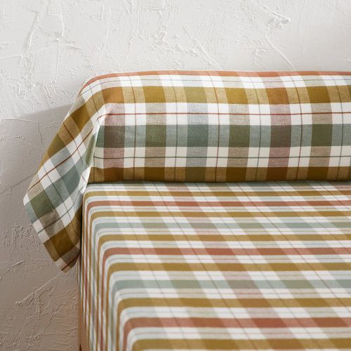 Molgan Tartan 100% Cotton Flannel Bolster Pillowcase - LA REDOUTE INTERIEURS - Modalova