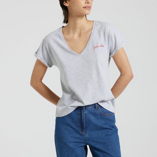 Chateau Good Vibes T-Shirt in Organic Cotton with V-Neck - MAISON LABICHE - Modalova