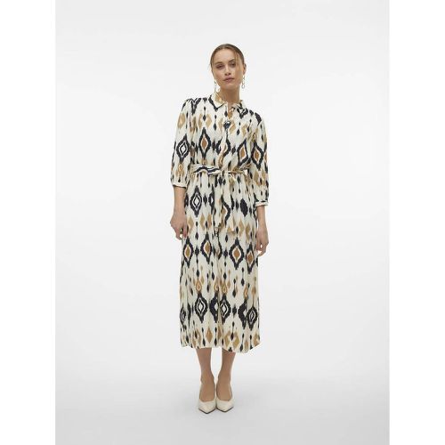 Printed Midi Dress with Tie-Waist - Vero Moda - Modalova