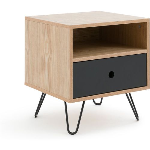 Cleon Metal and Ash Veneer 1-Door 1-Compartment Bedside Table - LA REDOUTE INTERIEURS - Modalova