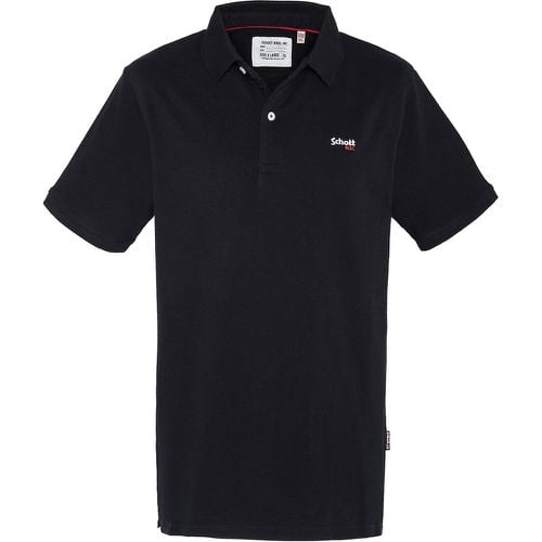 James Cotton Polo Shirt with Embroidered Logo and Short Sleeves - Schott - Modalova