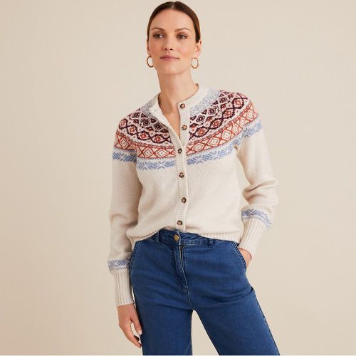 Jacquard Chunky Knit Cardigan with Button Fastening - Anne weyburn - Modalova