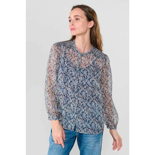 Floral Print Draping Blouse - LE TEMPS DES CERISES - Modalova