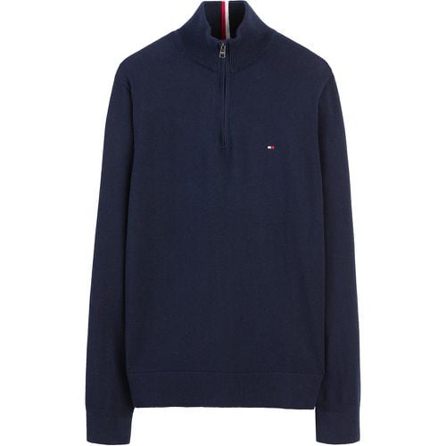 Embroidered Logo Jumper in Cotton/Cashmere with Half Zip - Tommy Hilfiger - Modalova