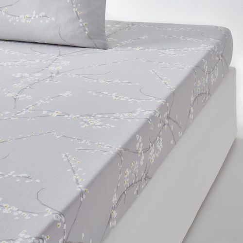 Natsumi Floral 100% Cotton Satin 200 Thread Count Fitted Sheet - LA REDOUTE INTERIEURS - Modalova