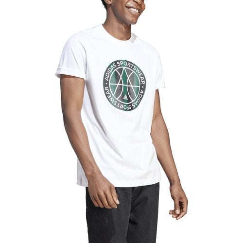 Graphic Logo Print T-Shirt in Cotton with Crew Neck - ADIDAS SPORTSWEAR - Modalova