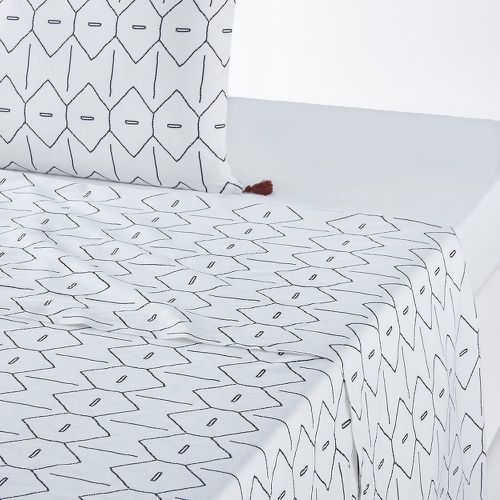 Mirni Graphic 100% Washed Cotton Flat Sheet - LA REDOUTE INTERIEURS - Modalova