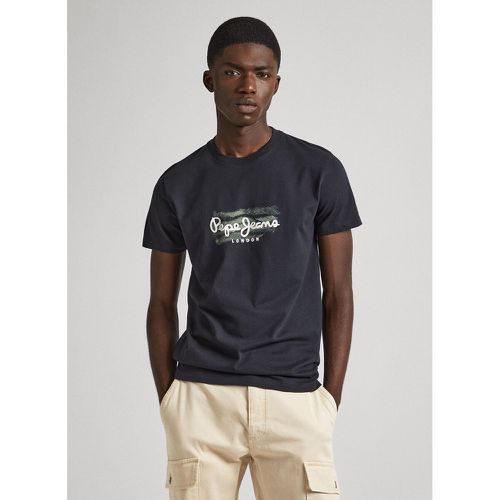 Cotton Logo Print T-Shirt with Short Sleeves, Slim Fit - Pepe Jeans - Modalova