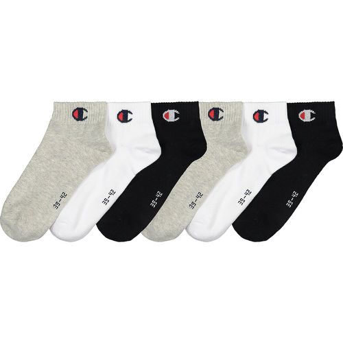 Pack of 6 Pairs of Trainer Socks with Logo in Cotton Mix - Champion - Modalova