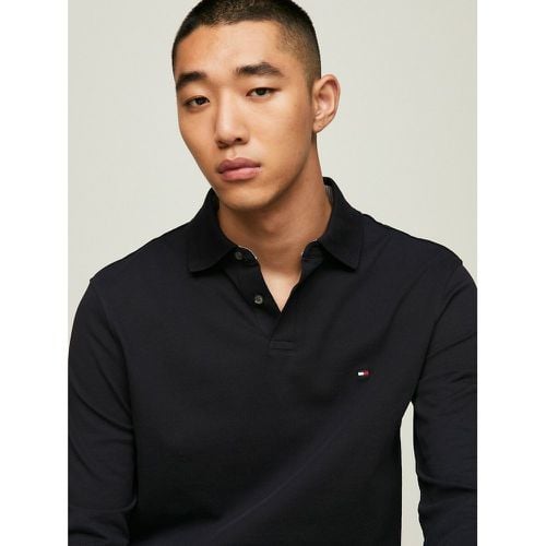 Organic Cotton Pique Polo Shirt in Regular Fit with Long Sleeves - Tommy Hilfiger - Modalova