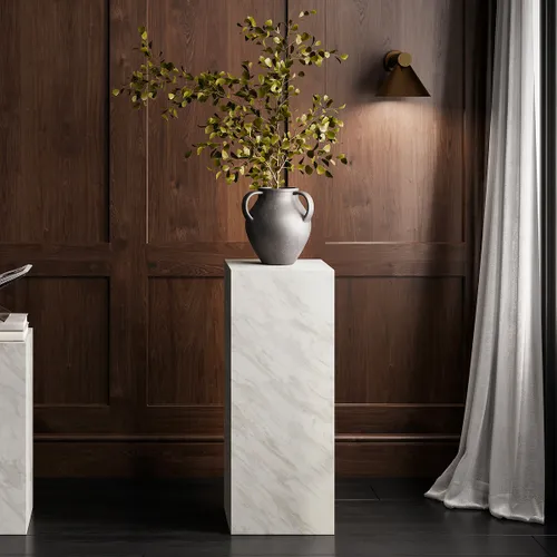 Serafina Tall Faux Marble Block Side Table - ÉDITÉ - Modalova