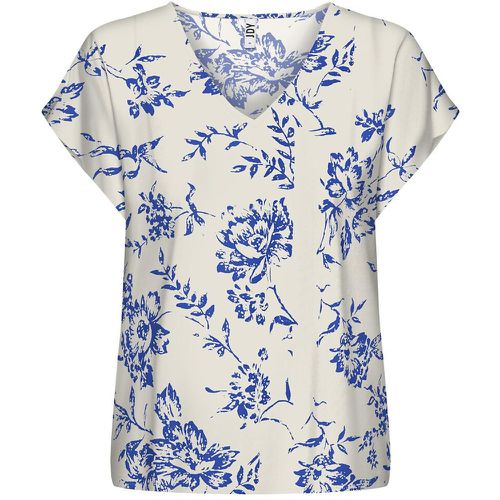 Floral/Leaf Print Blouse with V-Neck and Short Sleeves - JDY - Modalova