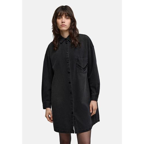 Denim Mini Shirt Dress with Long Sleeves - IKKS - Modalova