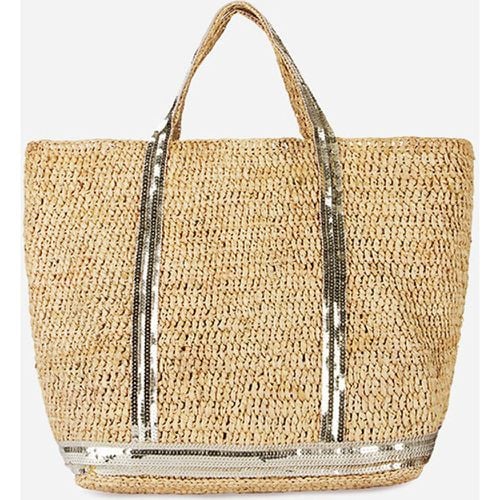 Medium Raffia Tote Bag with Sequin Trim - VANESSA BRUNO - Modalova