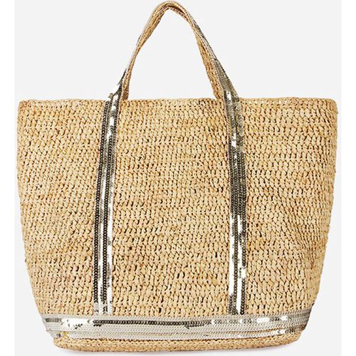 Raffia Medium Tote Bag with Glittery Trim - VANESSA BRUNO - Modalova