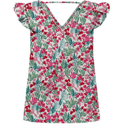 Floral Print V-Neck Blouse with Ruffles - Only - Modalova