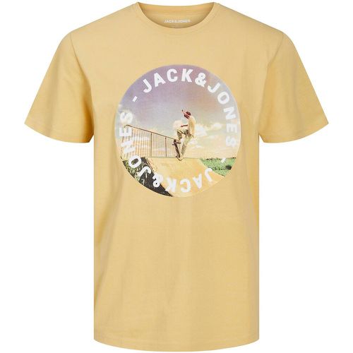 Logo Print Cotton T-Shirt with Crew Neck - jack & jones - Modalova