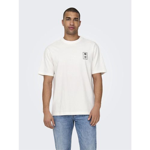 Cotton Loose Fit T-Shirt with Crew Neck - Only & Sons - Modalova
