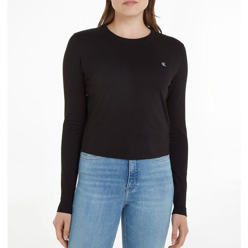 Cotton Crew Neck T-Shirt with Long Sleeves - Calvin Klein Jeans - Modalova