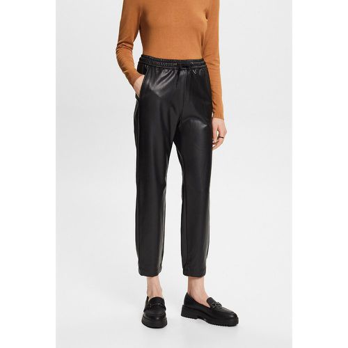 Faux Leather Trousers with Elasticated Waist - Esprit - Modalova