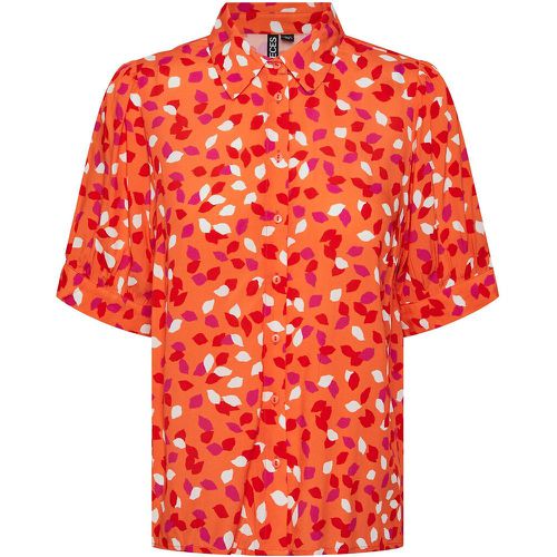 Printed Short Sleeve Blouse - Pieces - Modalova