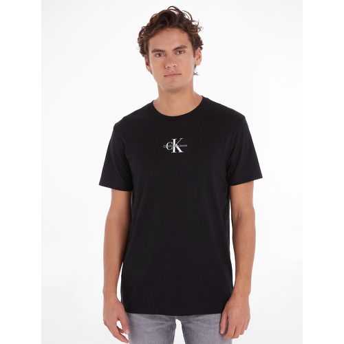 Mono Logo T-Shirt with Crew Neck and Short Sleeves - Calvin Klein Jeans - Modalova