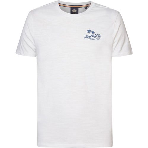 Embroidered Logo Cotton T-Shirt with Crew Neck - PETROL INDUSTRIES - Modalova