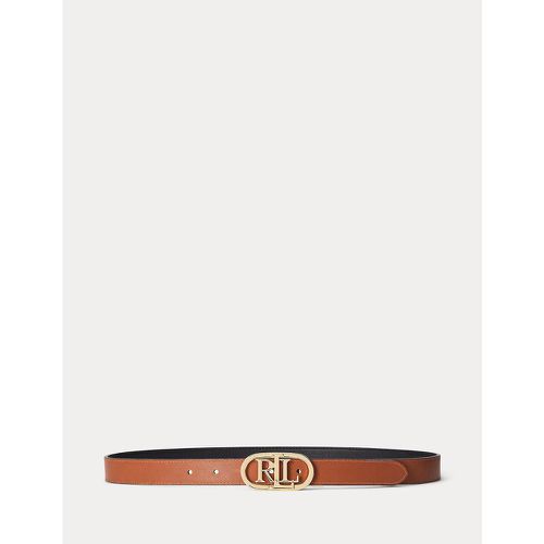 Leather Reversible Belt with LRL-Logo Buckle - Lauren Ralph Lauren - Modalova