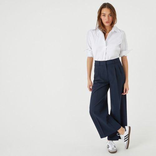 Wide Leg Cropped Trousers with Pleat Front in Recycled Fabric - LA REDOUTE COLLECTIONS - Modalova