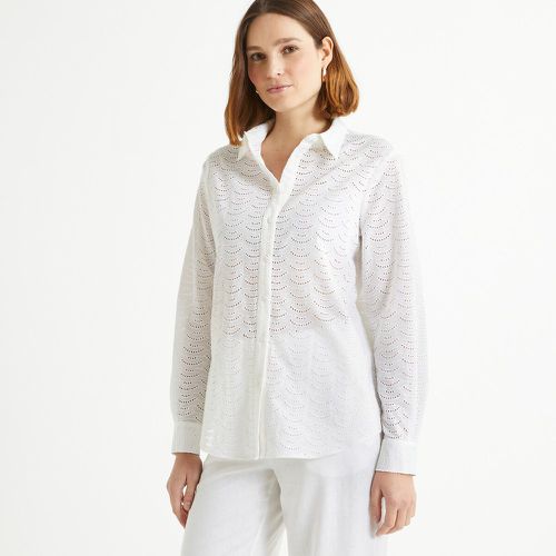 Cotton Broderie Anglaise Shirt with Long Sleeves - Anne weyburn - Modalova