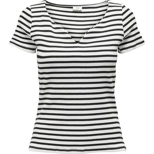 Striped Cotton V-Neck T-Shirt - JDY - Modalova
