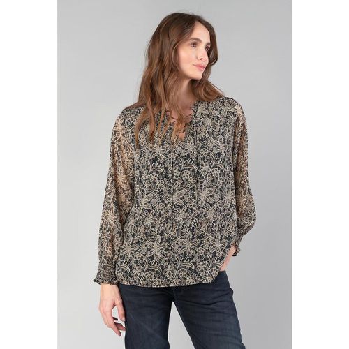 Recycled Printed V-Neck Blouse with Long Sleeves - LE TEMPS DES CERISES - Modalova