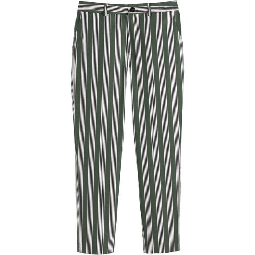 Striped Cotton Gabardine Trousers with High Waist, Length 27.5" - CHLOE STORA X LA REDOUTE - Modalova