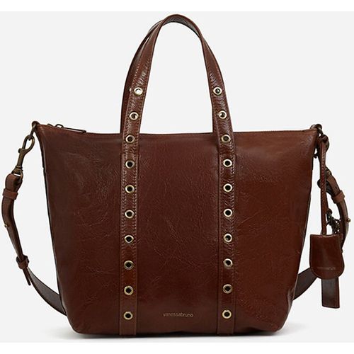 Leather Eyelet Tote Bag, Medium - VANESSA BRUNO - Modalova