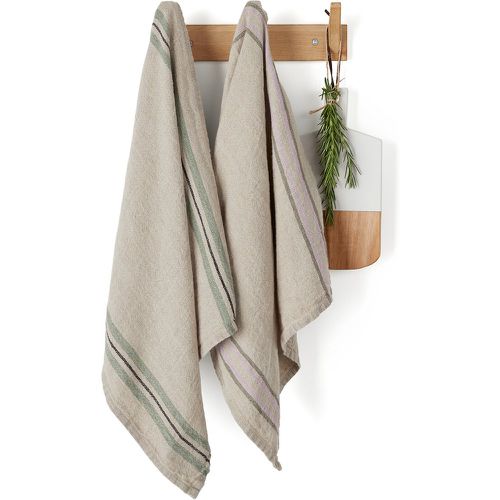 Set of 2 Perrine Thick Woven-Dyed 100% Washed Linen Tea Towels - LA REDOUTE INTERIEURS - Modalova