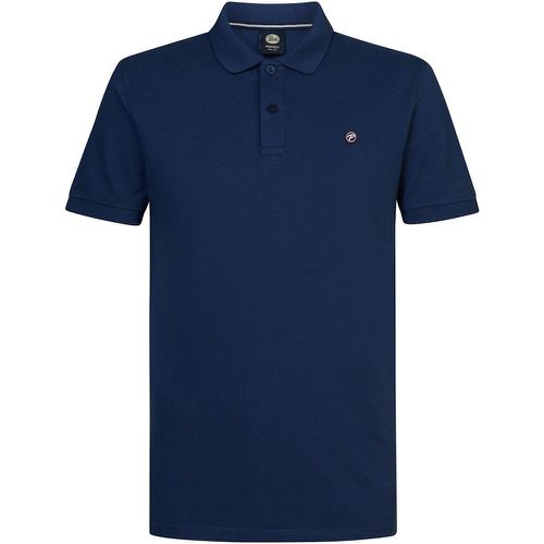 Embroidered Logo Polo Shirt in Cotton with Short Sleeves - PETROL INDUSTRIES - Modalova