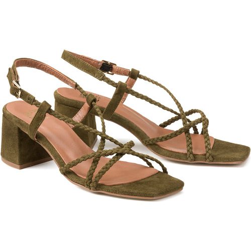 Les Signatures - Suede Heeled Sandals with Plaited Straps - LA REDOUTE COLLECTIONS - Modalova