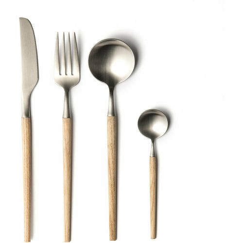 Emako Stainless Steel and Wood 16-Piece Cutlery Set - AM.PM - Modalova
