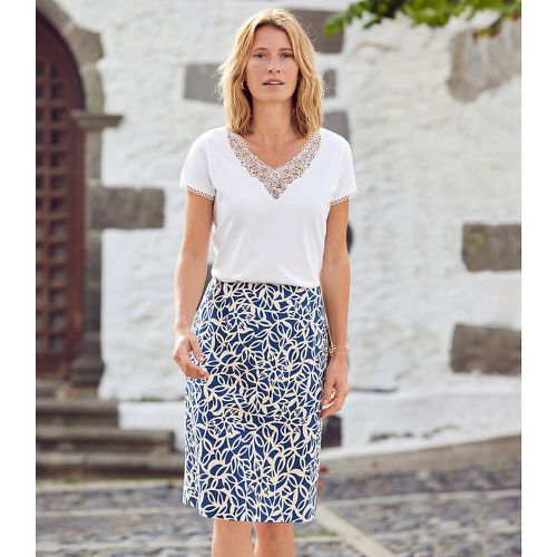 Floral Linen Mix Skirt - Anne weyburn - Modalova