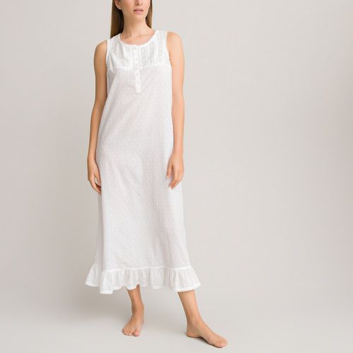Embroidered Cotton Sleeveless Nightdress with Ruffled Hem - Anne weyburn - Modalova