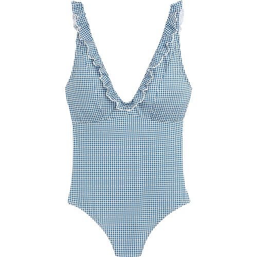 Gingham Print Ruffled Swimsuit - EMILE & IDA X LA REDOUTE - Modalova
