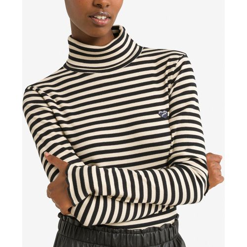 Lachaise Turtleneck T-Shirt in Striped Organic Cotton with Long Sleeves - MAISON LABICHE - Modalova