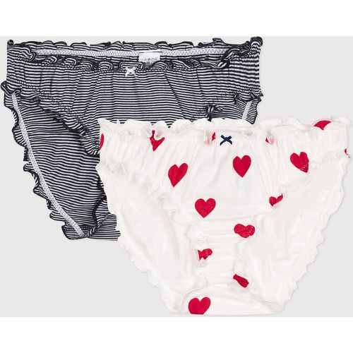 Pack of 2 Knickers with Ruffled Edging in Organic Cotton - PETIT BATEAU - Modalova