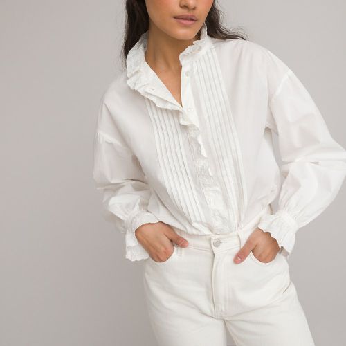 Cotton Victorian Collar Shirt with Ruffles and Long Sleeves - LA REDOUTE COLLECTIONS - Modalova